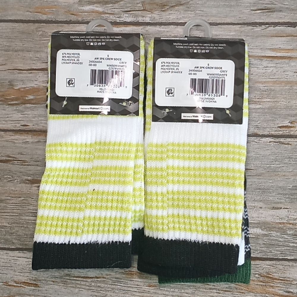 2 Packs Boys Crew Socks Size S - Picture 3 of 5